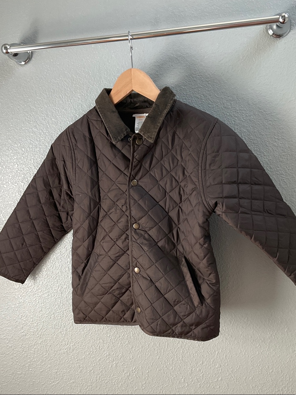 Gymboree Quilted Dark Brown Barn Jacket with Corduroy Collar